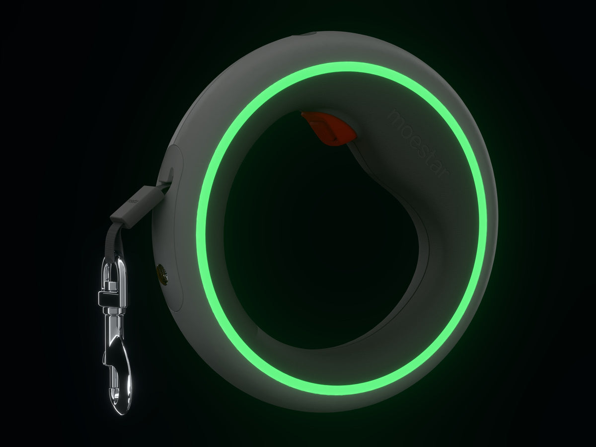 UFO Leash Gen 3 ring light glowing green in the dark